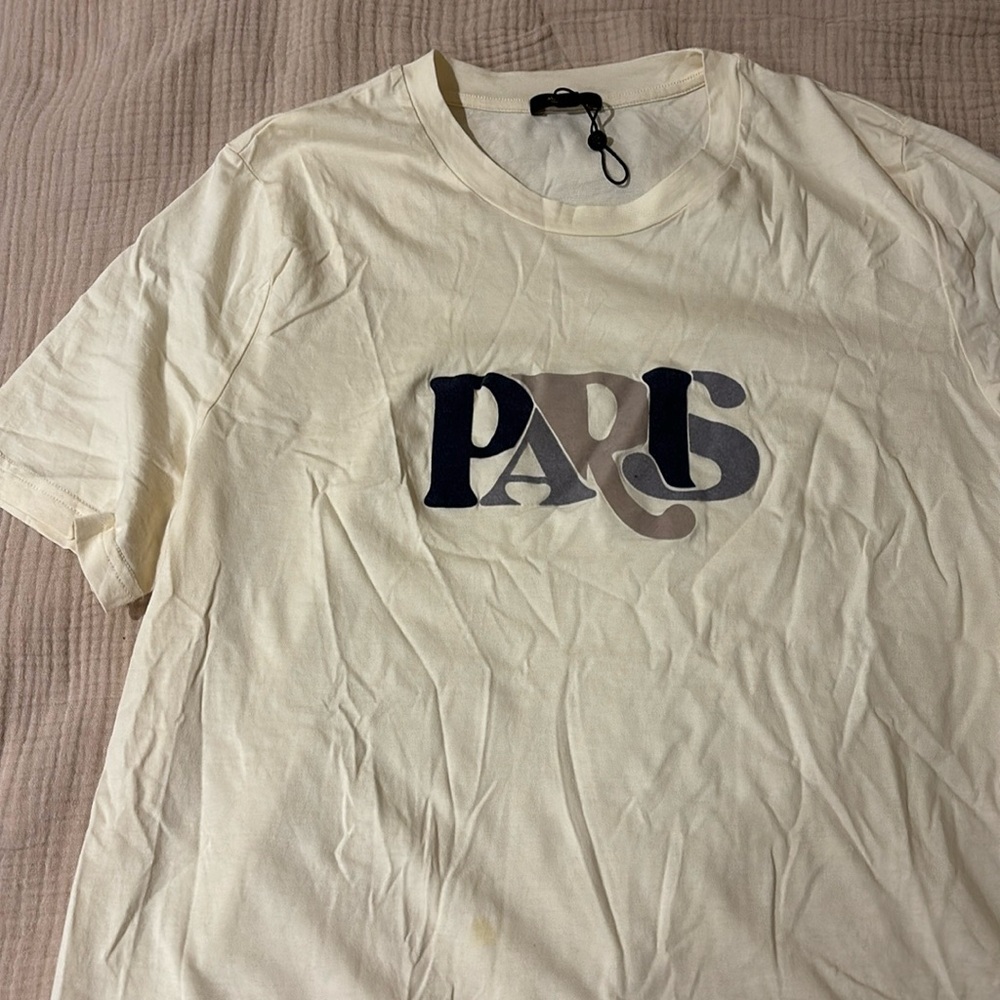 Massimo Dutti - size large off white cotton Paris  T-shirt